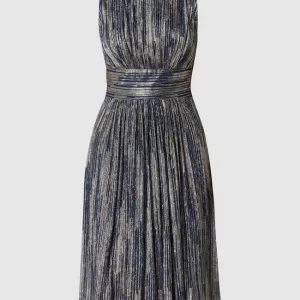 Swing Cocktailkleid Mit Effektgarn – Metallic Blau 9
