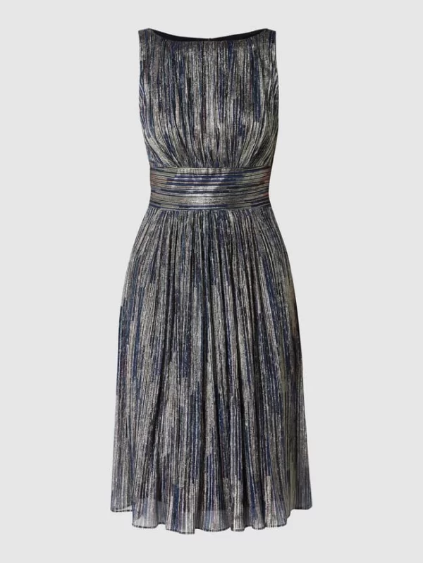 Swing Cocktailkleid Mit Effektgarn – Metallic Blau 3