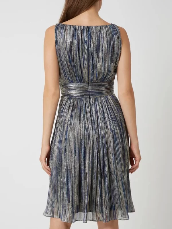 Swing Cocktailkleid Mit Effektgarn – Metallic Blau 6