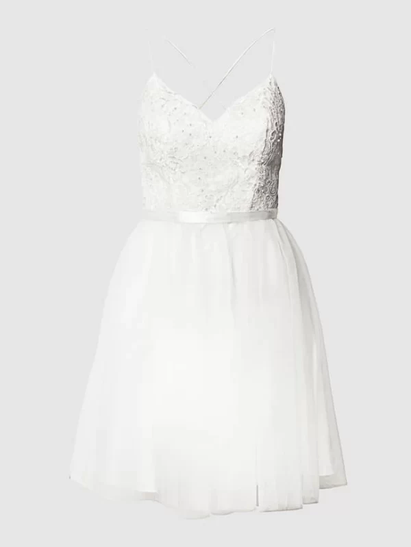 Laona Cocktailkleid Mit Zierperlen Und Floralen Stickereien – Weiß 3
