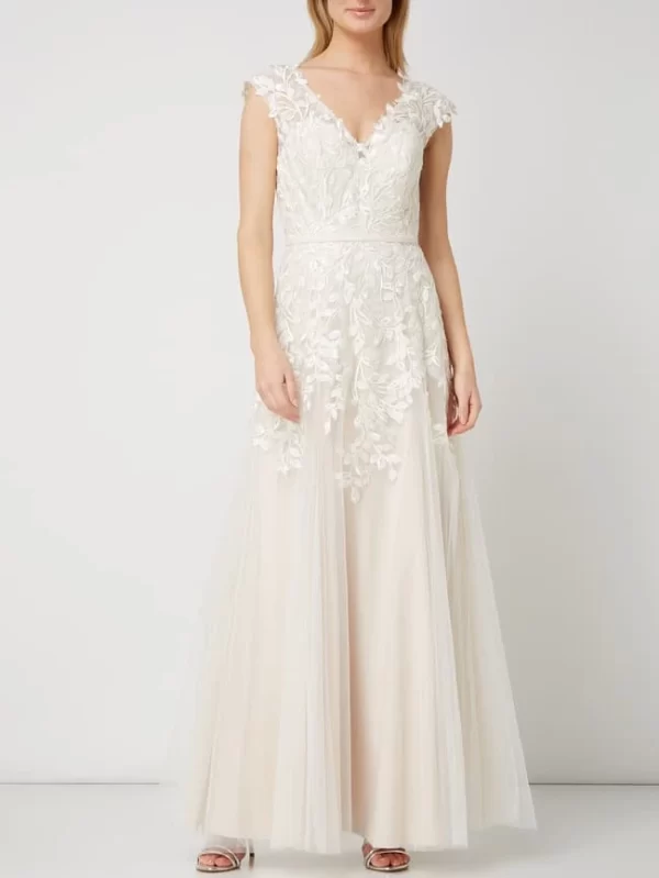 Luxuar Two-Tone-Brautkleid Aus Tüll Mit Stickereien – Offwhite 1