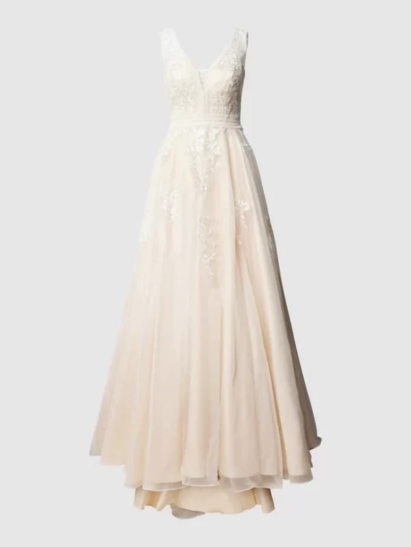 Luxuar Brautkleid Mit Floralen Stickereien – Offwhite 3