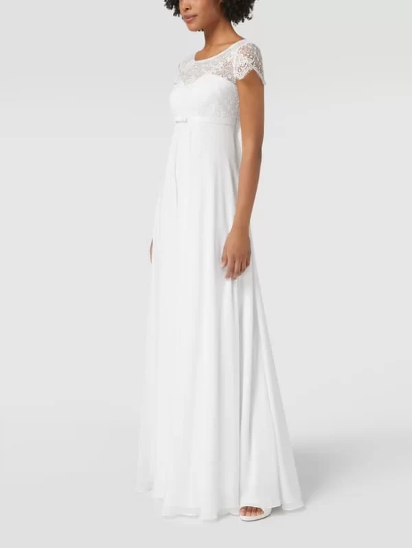 Luxuar Brautkleid Mit Zierschleife – Offwhite 1