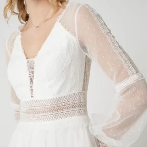 Luxuar Brautkleid Mit Häkelspitze – Offwhite 13