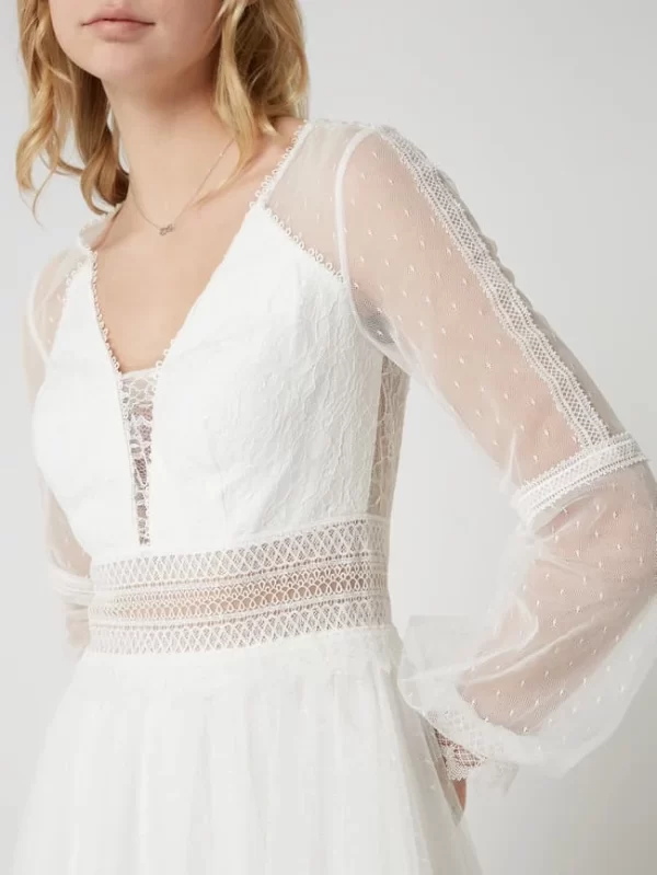 Luxuar Brautkleid Mit Häkelspitze – Offwhite 4