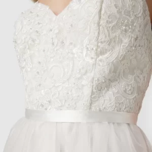 Laona Cocktailkleid Mit Zierperlen Und Floralen Stickereien – Weiß 18