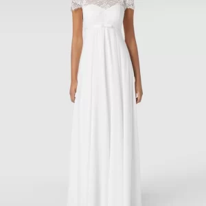 Luxuar Brautkleid Mit Zierschleife – Offwhite 15