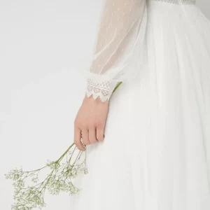 Luxuar Brautkleid Mit Häkelspitze – Offwhite 17