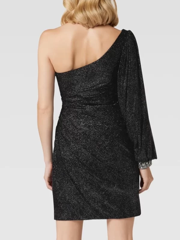 Luxuar Asymmetrisches Cocktailkleid Mit Schimmerndem Besatz – Schwarz 6