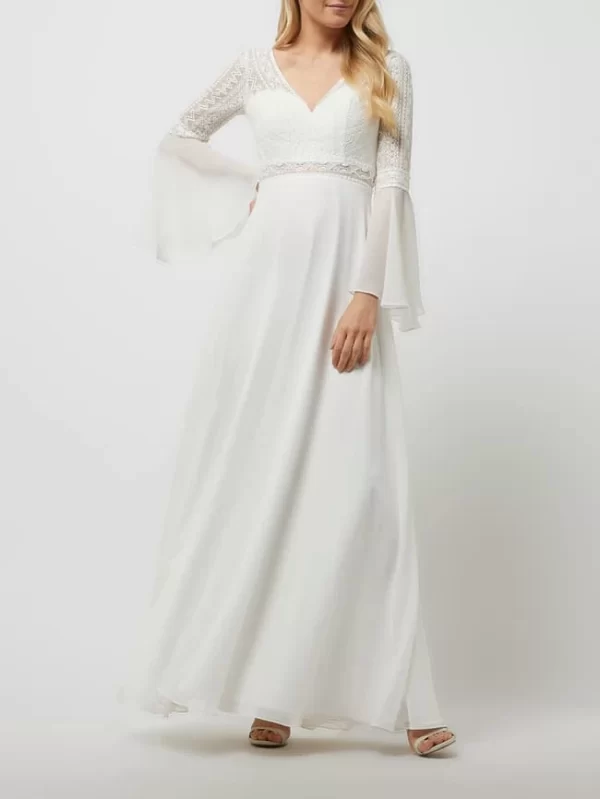 Luxuar Brautkleid Mit Trompetenärmeln – Offwhite 1