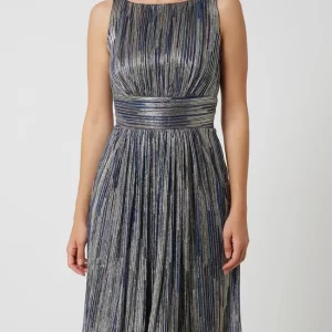 Swing Cocktailkleid Mit Effektgarn – Metallic Blau 13