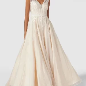Luxuar Brautkleid Mit Floralen Stickereien – Offwhite 14