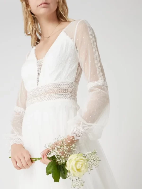 Luxuar Brautkleid Mit Häkelspitze – Offwhite 5