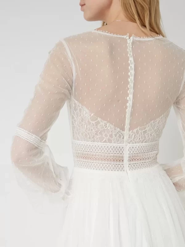 Luxuar Brautkleid Mit Häkelspitze – Offwhite 7