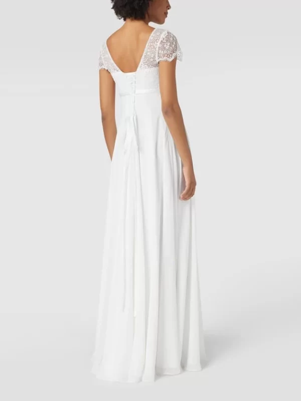 Luxuar Brautkleid Mit Zierschleife – Offwhite 6
