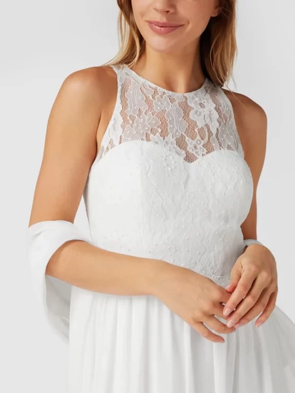 Mascara Abendkleid Mit Floralen Stickereien Und Zierperlen – Offwhite 4